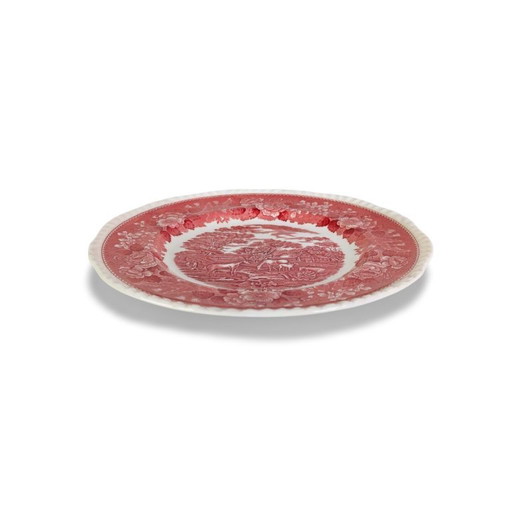 Juego de 6 platos originales Adams English Scenic de cerámica roja Wedgwood.