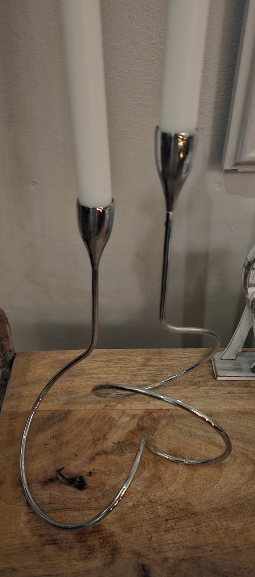 Candelabro Loop de Black and Blum cromado vintage