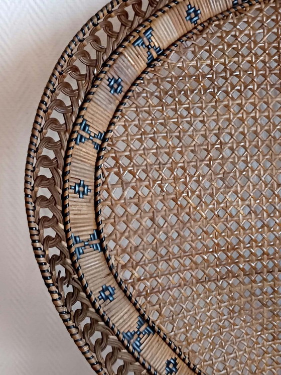 Vintage Emmanuelle Armchair Peacock circa 1960 – Rattan (photo 5 of 12)