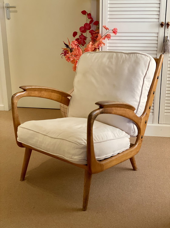 Image 1 of Vintage Mid Century De Ster Gelderland Design Fauteuil Teak