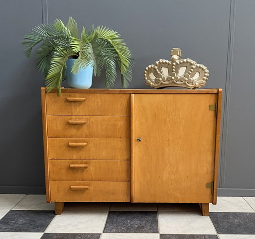 Mueble WK de madera rubia de Arno Lambrecht 1952