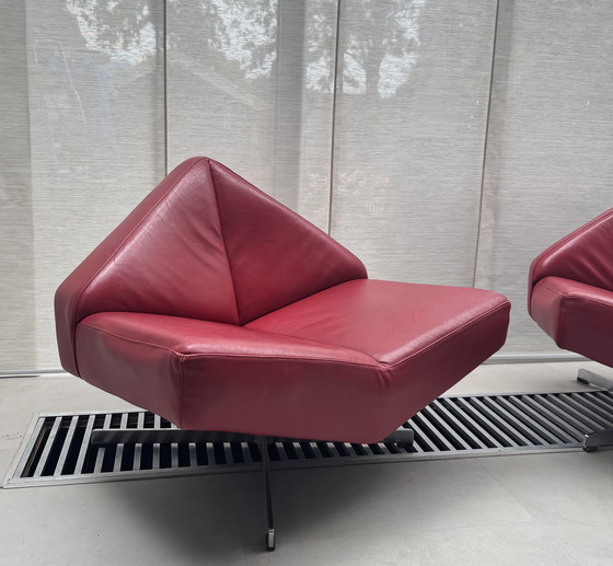 Image 1 of 2 rare Edition Schmieder Brasilia leather designer swivel armchair