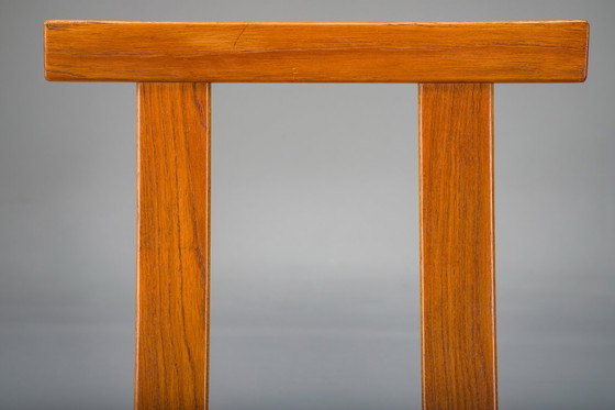 Image 1 of Fauteuil met model FD 164 frame van Arne Vodders en model 118 armleuningen van Grete Jalks in teak en zwart leer, Denemarken, ja