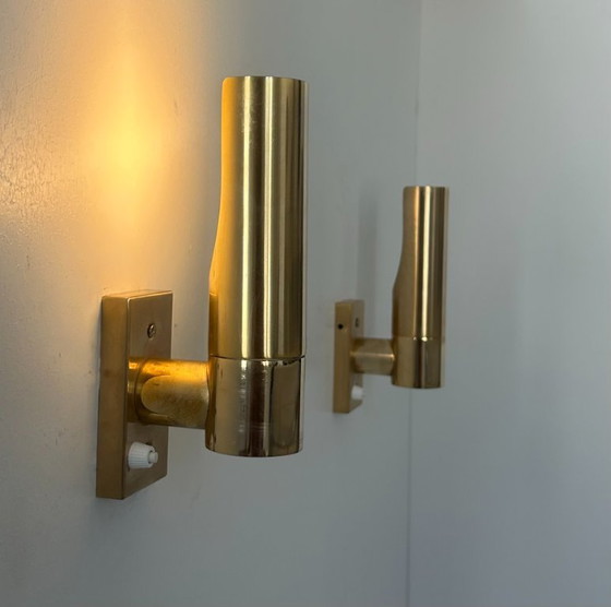 Image 1 of Coppia di applique regolabili vintage, ottone, Francia 1970.