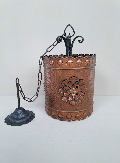 Vintage pendant lamp made of copper
