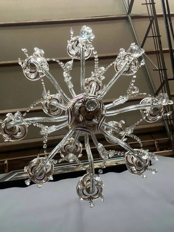 Splendore veneziano. Cristallo, vetro, dipinto a mano. 12 punti luce. – Lampadari, Crystal, Glass (photo 8 of 9)