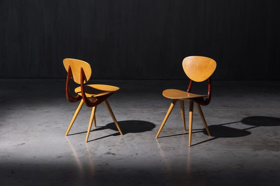 Image 1 of Mid Century Skulpturale Stühle von Stella, Frankreich, 1950er Jahre