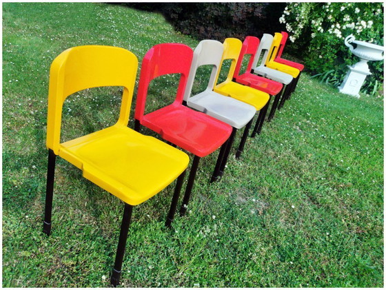 Image 1 of Set van 6+2 vintage 1970 space age stoelen