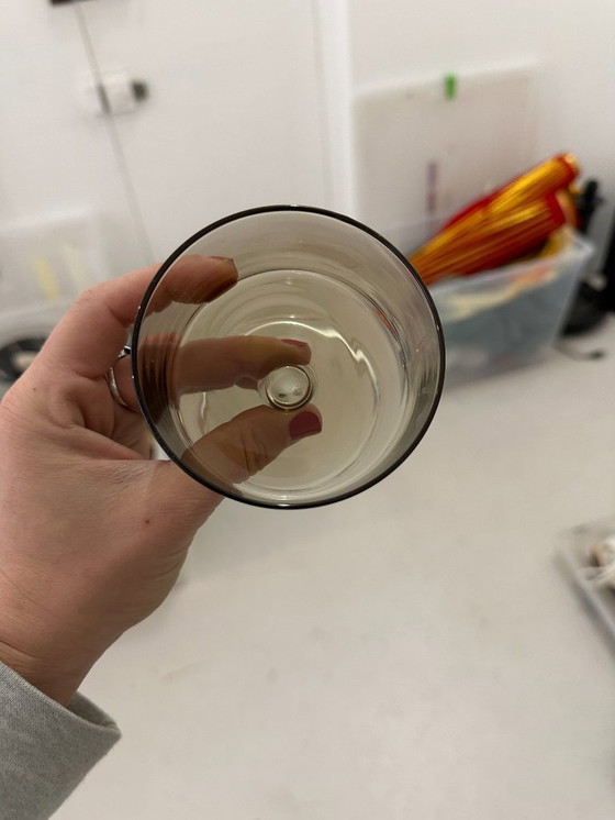 Image 1 of Set van 4 vintage glazen met rookglas - modernistische stijl