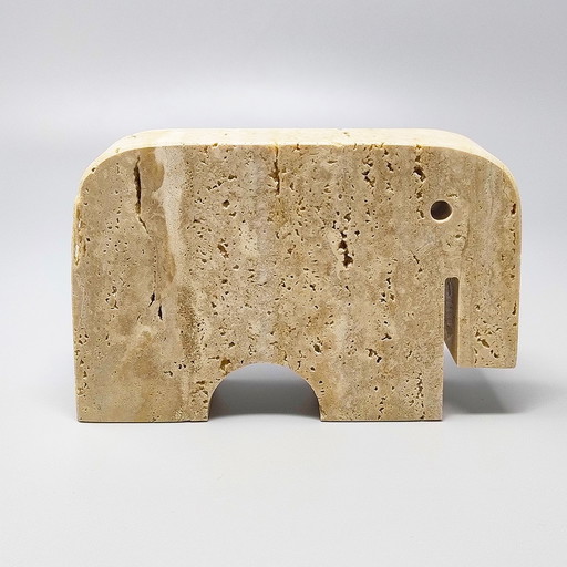 1970s Original Travertine Elephant Sculpture by Enzo Mari for F.lli Mannelli