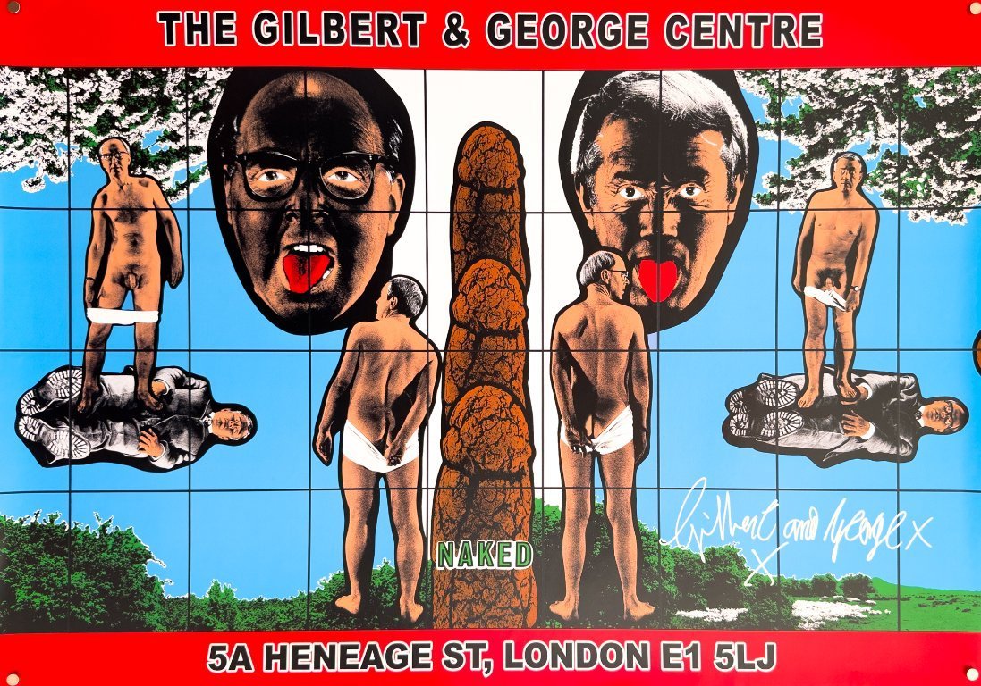 🟥 Gilbert & George — Naked – 2023 – Original Hand signed Poster