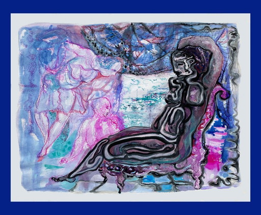 Composition expressionniste et érotique de N.Boéri Véfour. France années 60