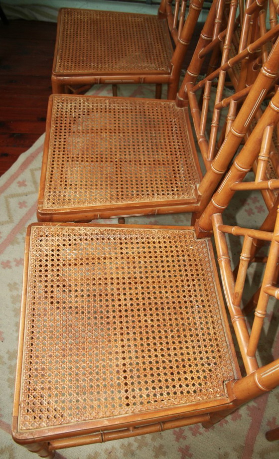 Image 1 of Set di 6 sedie vintage Chippendale in finto bambù (Jonathan Adler)