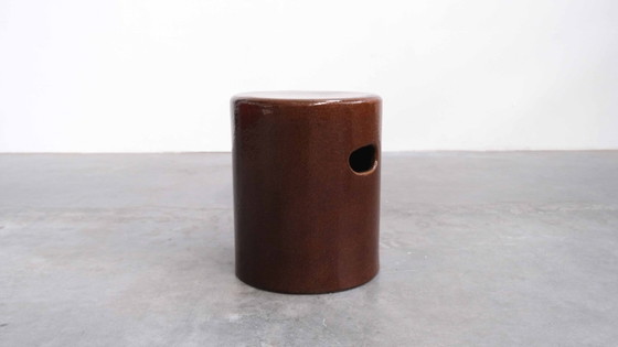 Vintage "Lebrun" Ceramic Stool (photo 3 of 6)