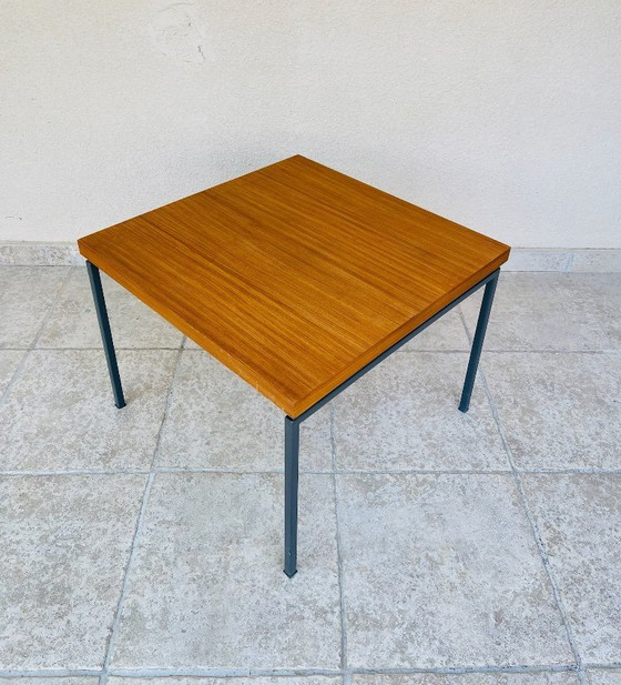 Image 1 of Vintage Scandinavian teak coffee table with metal base, 1960