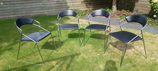 4x Post moderner Draht-Edelstahl-Esszimmerstuhl