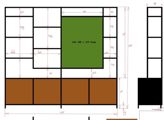 Image 1 of Meuble design sur mesure en acier et chêne 275 cm – fait main