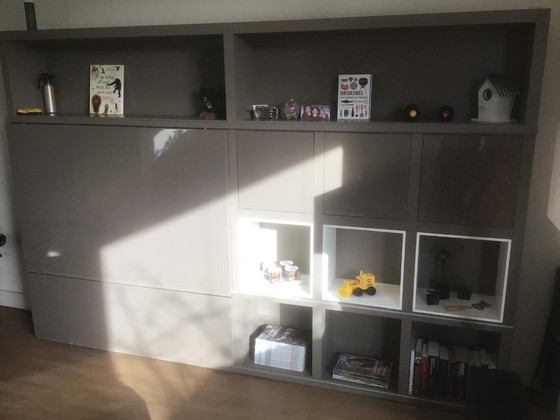 Image 1 of High-Gloss Taupe TV Cabinet