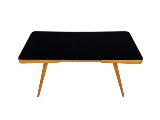 Table basse du milieu du siècle par Interiér Praha avec plateau en verre opaxite, années 1960