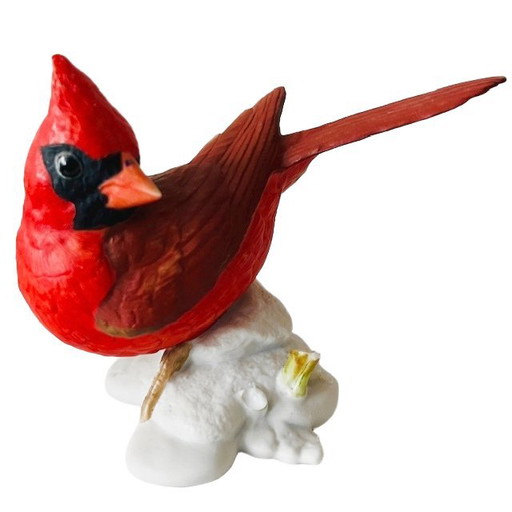 Vintage Franklin Mint Birds and Blossoms colorful bird figurine Cardinal porcelain 1986