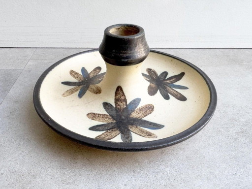 1 portacandele in ceramica danese stile anni '70. – kandelaars en kaarsen