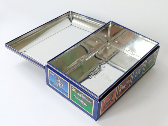 Image 1 of Vintage blikken doos met Duitse dierenriem | Hemels decor uit de jaren 60