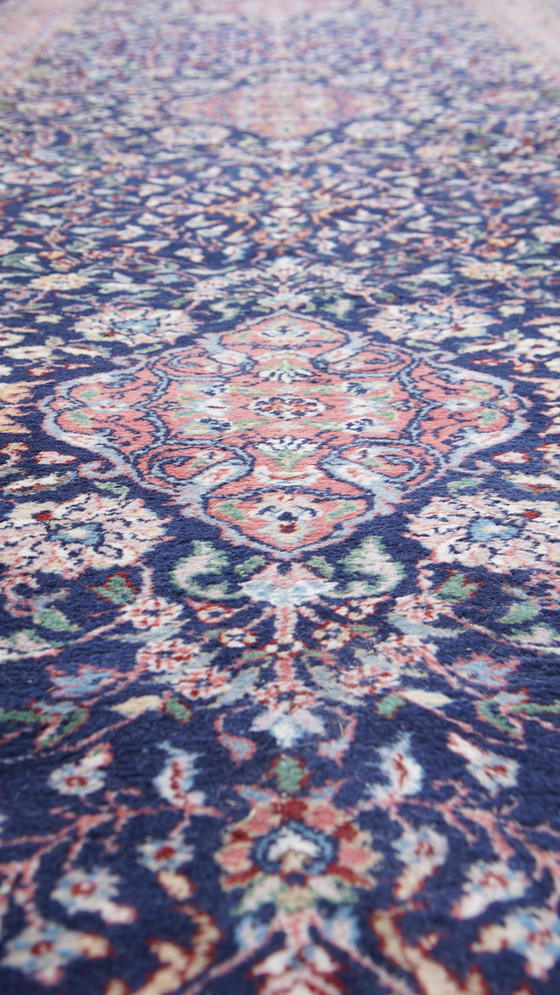 Image 1 of Grand chemin de table vintage de 6 mètres de long avec bleu