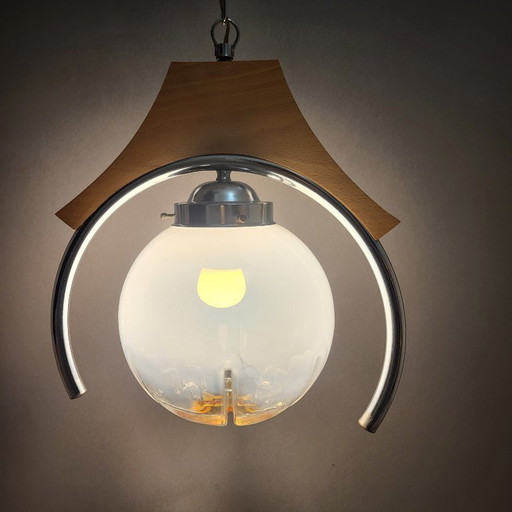 Murano Mazzega suspension lamp, Italy 1960,70