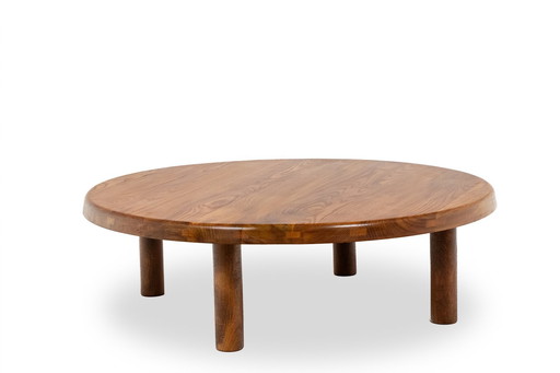 Pierre Chapo. Coffee table in solid blond elm. Circa 1970.