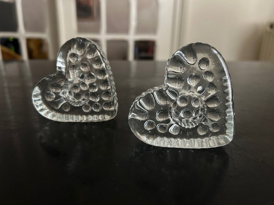 Image 1 of pair of heart candlesticks 1960