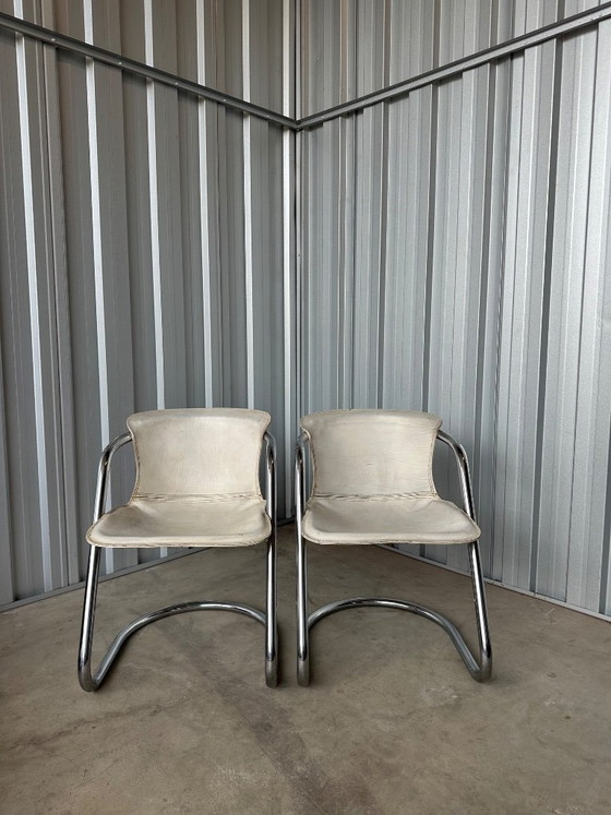 Image 1 of Willy Rizzo leren set stoelen
