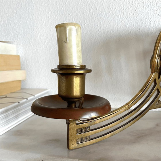 Art Nouveau Style Brass Articulated Double Piano Wall Sconce Lamp, 1900s, 1890s – Wall lights, Bronze (photo 6 of 13)