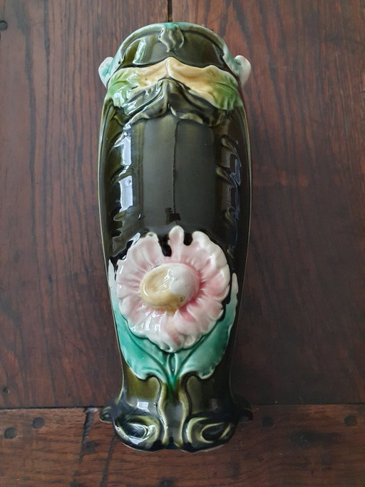 Antique vase Gustave De Bruyn Art Nouveau 29 cm