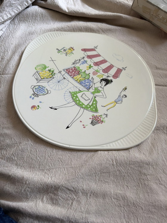 Image 1 of Grünstadt Keramik cake dish, 1950s.
