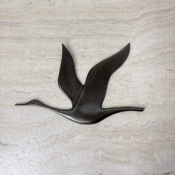 Image 1 of Mid Century Design tinnen wandvogel, 1970