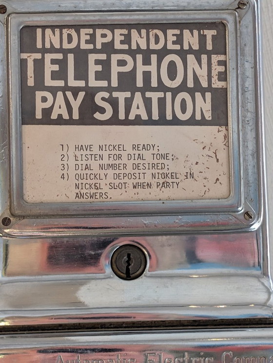 Image 1 of Vintage Automatic Electric Co. Chrome Pay Phone USA