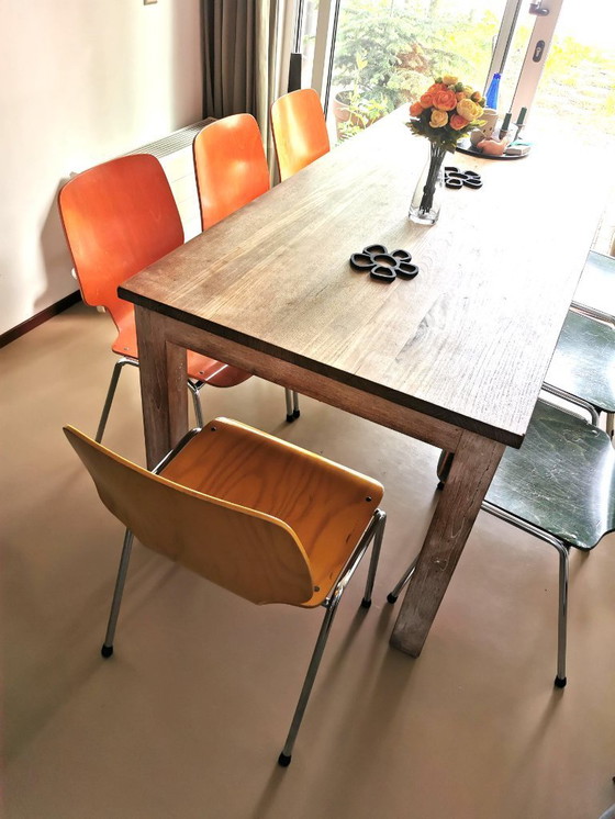 Image 1 of Set di 3 sedie KUSCH CO verde 3 arancione 1 giallo