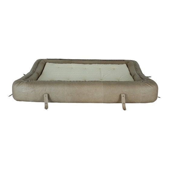 Image 1 of Sofá cama "Anfibio" de tres plazas de cuero gris de Alessandro Becchi para Giovannetti, Italia, años 70