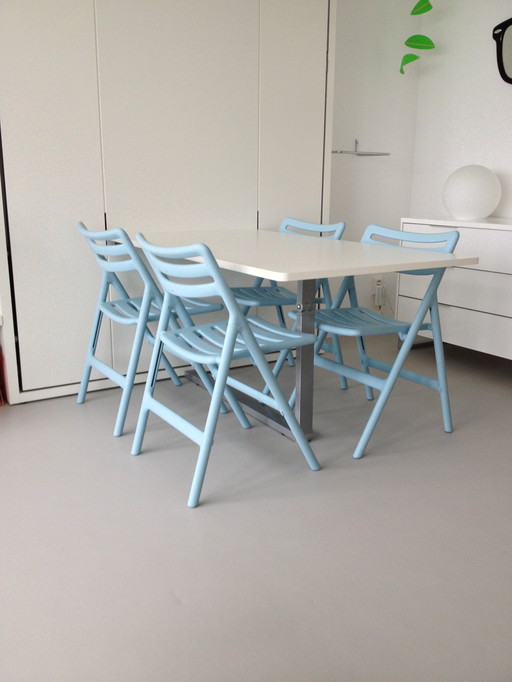 4x Magis Folding Air-Chair - Jasper Morrison + wall hook chrome