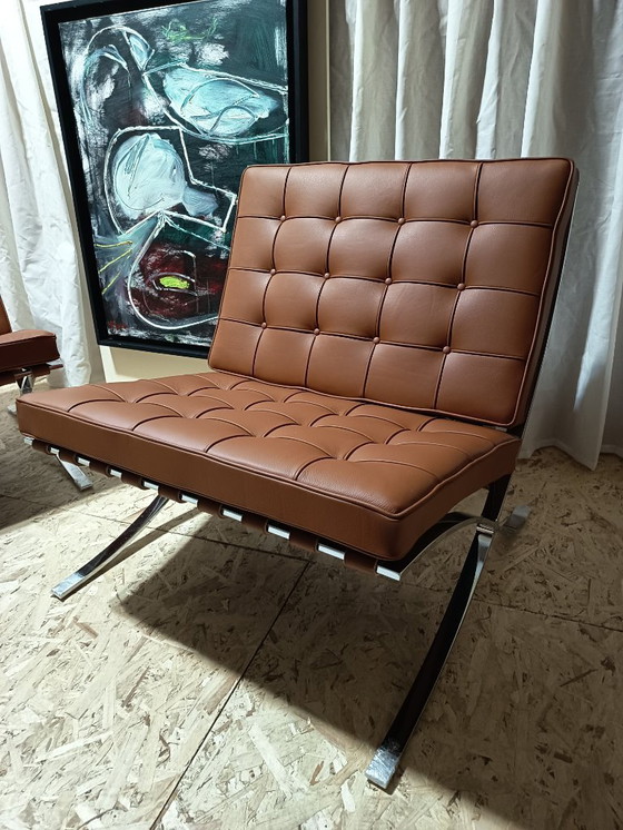 Image 1 of Sillones KNOLL Studio Barcelona (NUEVA Serie 2026) en piel natural (color coñac)