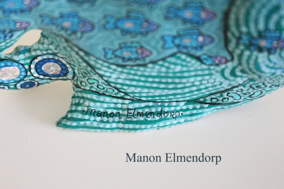 Image 1 of Unique Hand-Painted Tropical Fish Figurine Signed