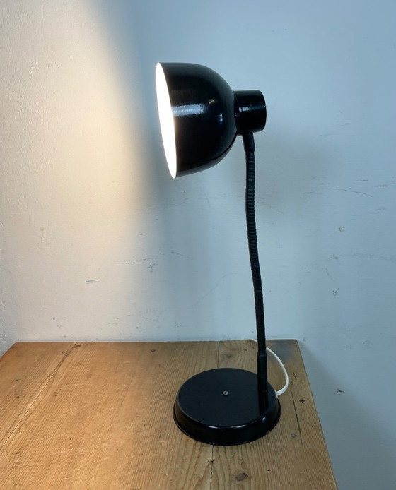 Image 1 of Black Industrial Gooseneck Table Lamp, 1960s