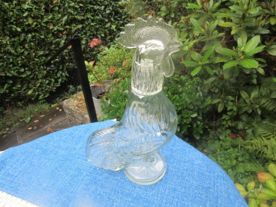 Glass Cockerel Decanter Bottle "V In A Circle" Maker's Mark For Summit Art Glass (Vogelsong) (photo 11 of 16)