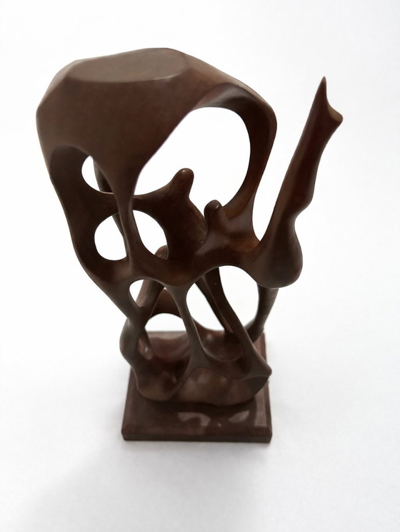 Image 1 of Organische Massivholzskulptur – Stil von Henry Moore – Moderne Kunst der Mitte des 20. Jahrhunderts

