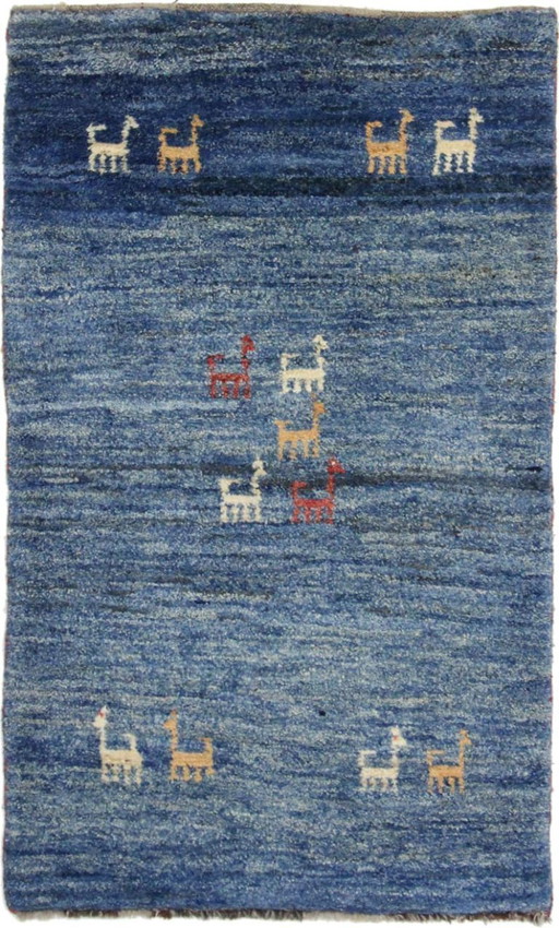 Original Perserteppich Gabbeh Ghashghai Orientteppich 140 cm x 83 cm Alt Natur