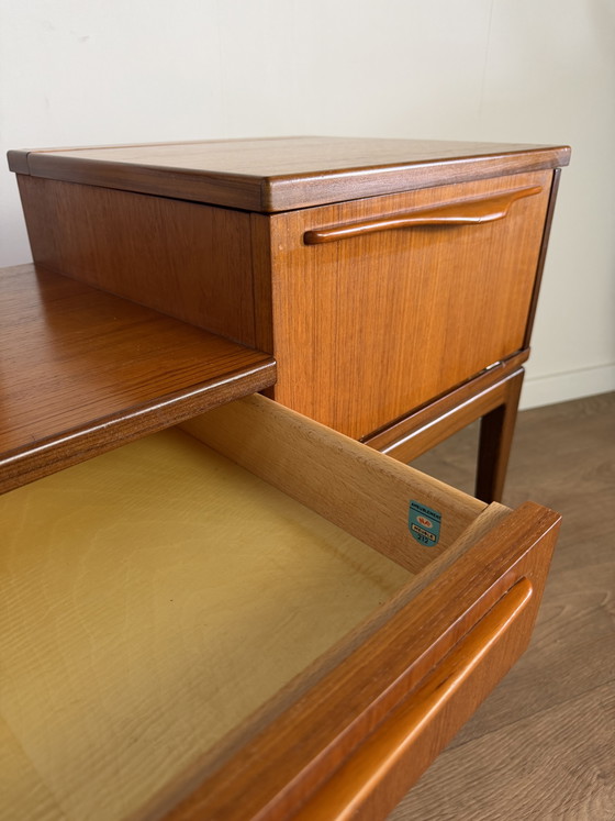 Image 1 of Skandinavischer Teakholz-Schminktisch mit verstellbarem Spiegel – 1960er Jahre