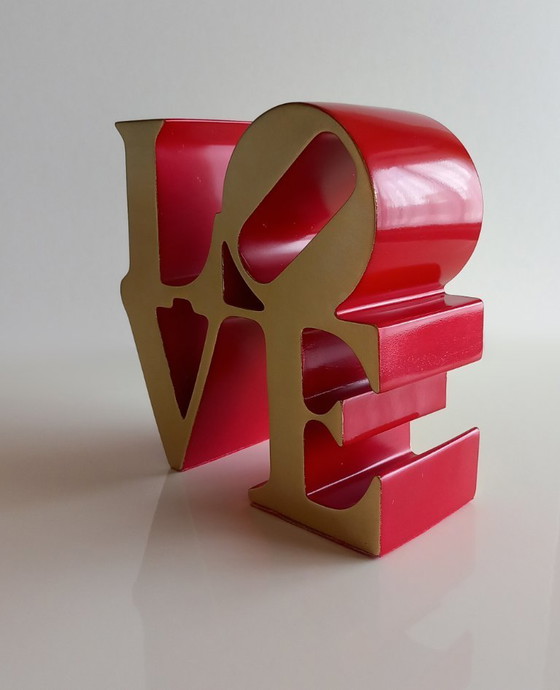 Image 1 of Robert Indiana - Scultura Amore - Rosso e oro