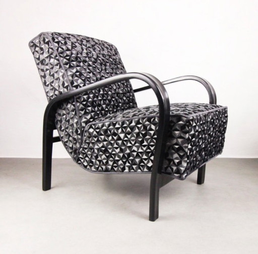 2xArt Deco Armchairs No.139 "Night sky" 