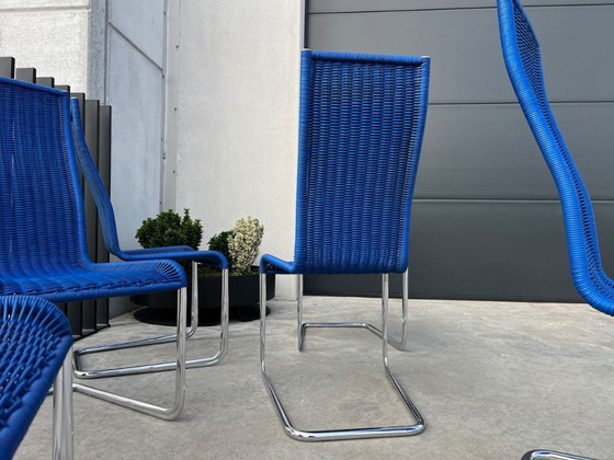 Image 1 of 6 chaises bleues Tecta B25