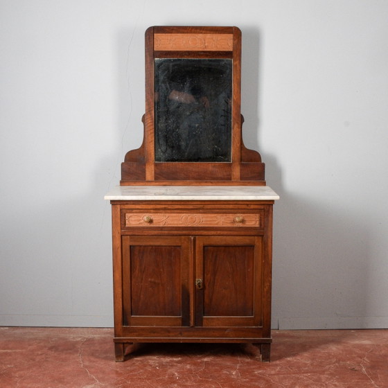 Small vanity cabinet with mirror and marble top – Sideboard, Wood, Klassiek (photo 7 of 20)